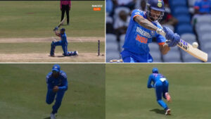 VIDEO: 10 मीटर लगाईं दौड़, मारी गुलाटी और पकड़ा हैरतअंगेज कैच... तिलक वर्मा ने डेब्यू मैच में ही लूट ली महफिल, बल्लेबाजी में भी उगली आग