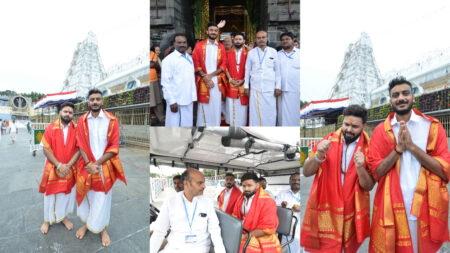 Watch: Rishabh Pant, Axar Patel visit Tirupati Balaji Temple